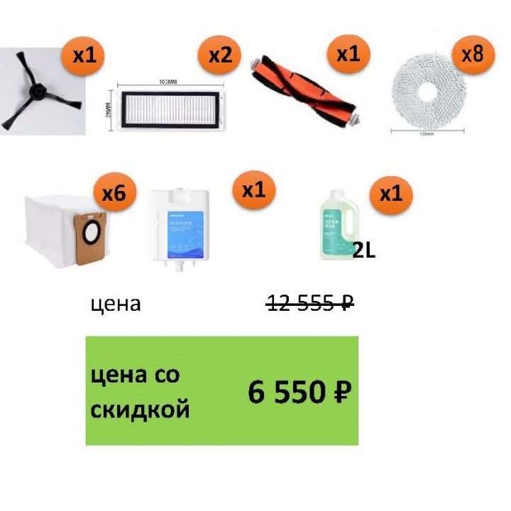 Годовой комплект аксессуаров №2 для роботов пылесосов dreame bot L20 Ultra, L30 Ultra. распродажа 11.11.